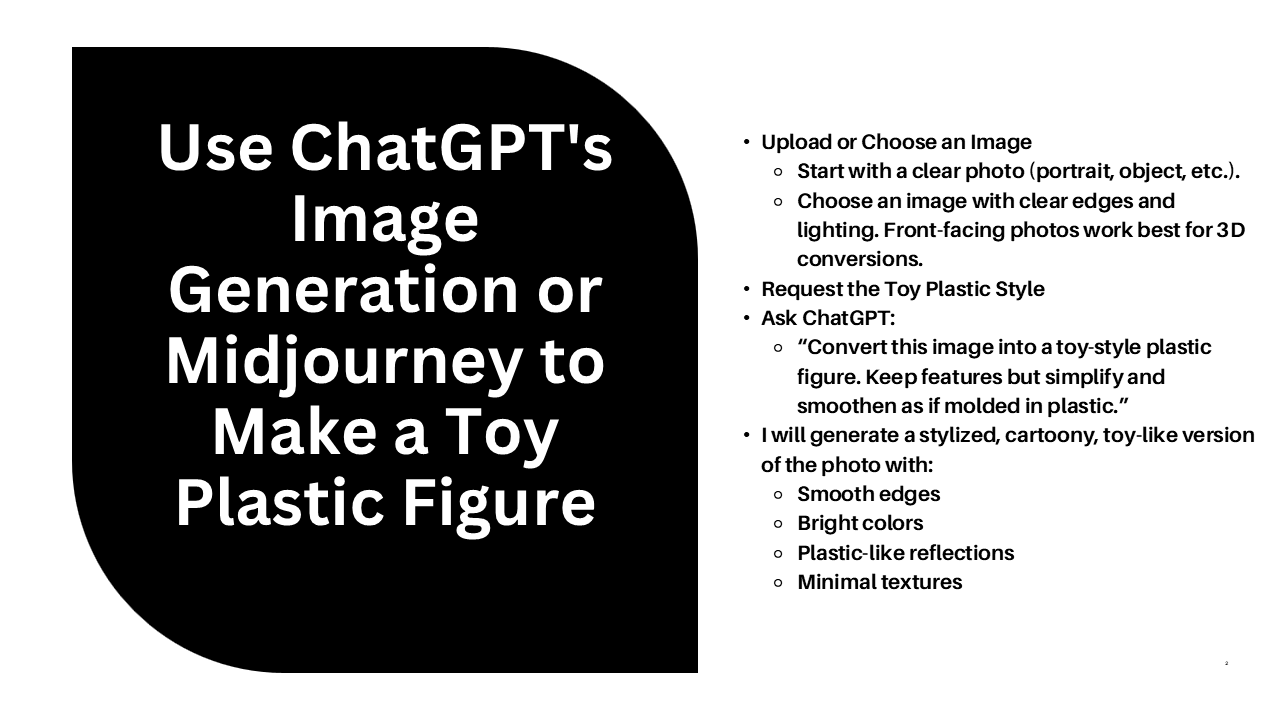 Make figurines using AI for 3D printing · slide 2
