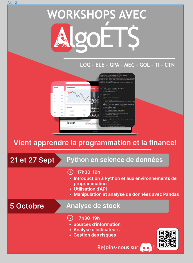 AlgoETS artwork used in the workshop repository