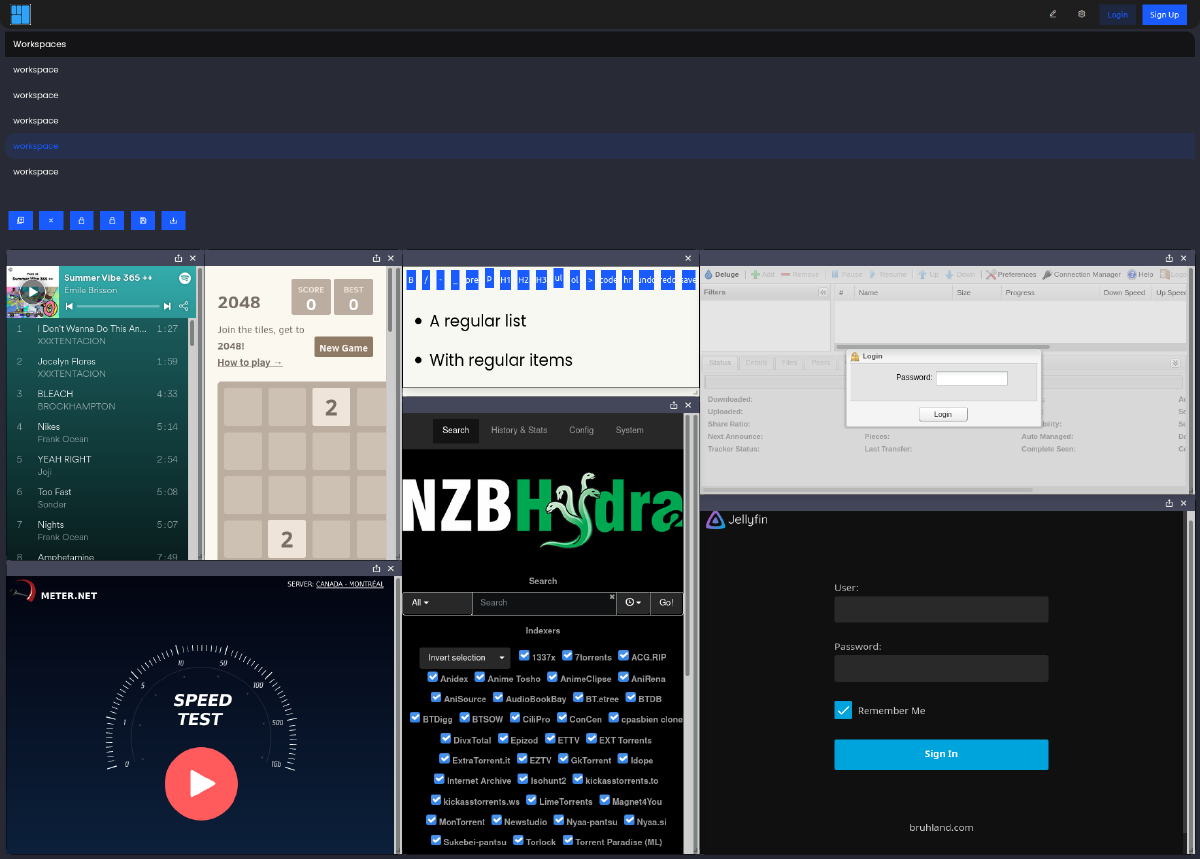 DasherControl: a homelab dashboard built around workspaces